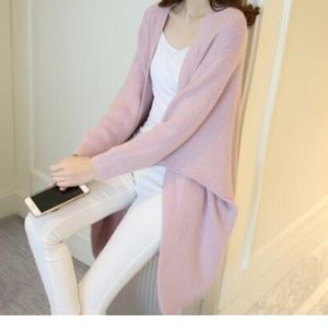 Pink Open Front Batwing Cardigan
